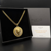 CHAÎNE CUBAINE 6 MM + PENDENTIF LION | ZIRCONS