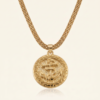 CHAÎNE MAILLE ROYALE 6 MM + PENDENTIF ANCRE
