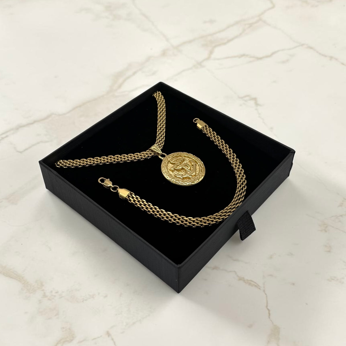 ENSEMBLE MAILLE ROYALE 6 MM + PENDENTIF ANCRE