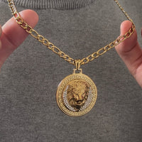 CHAÎNE FIGARO 6 MM + PENDENTIF LION | ZIRCONS