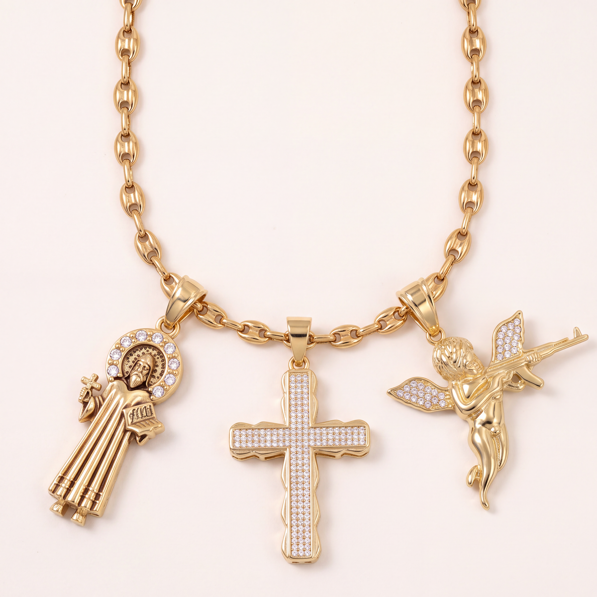 Collier Grain De Café 6mm + Pendentif Au Choix