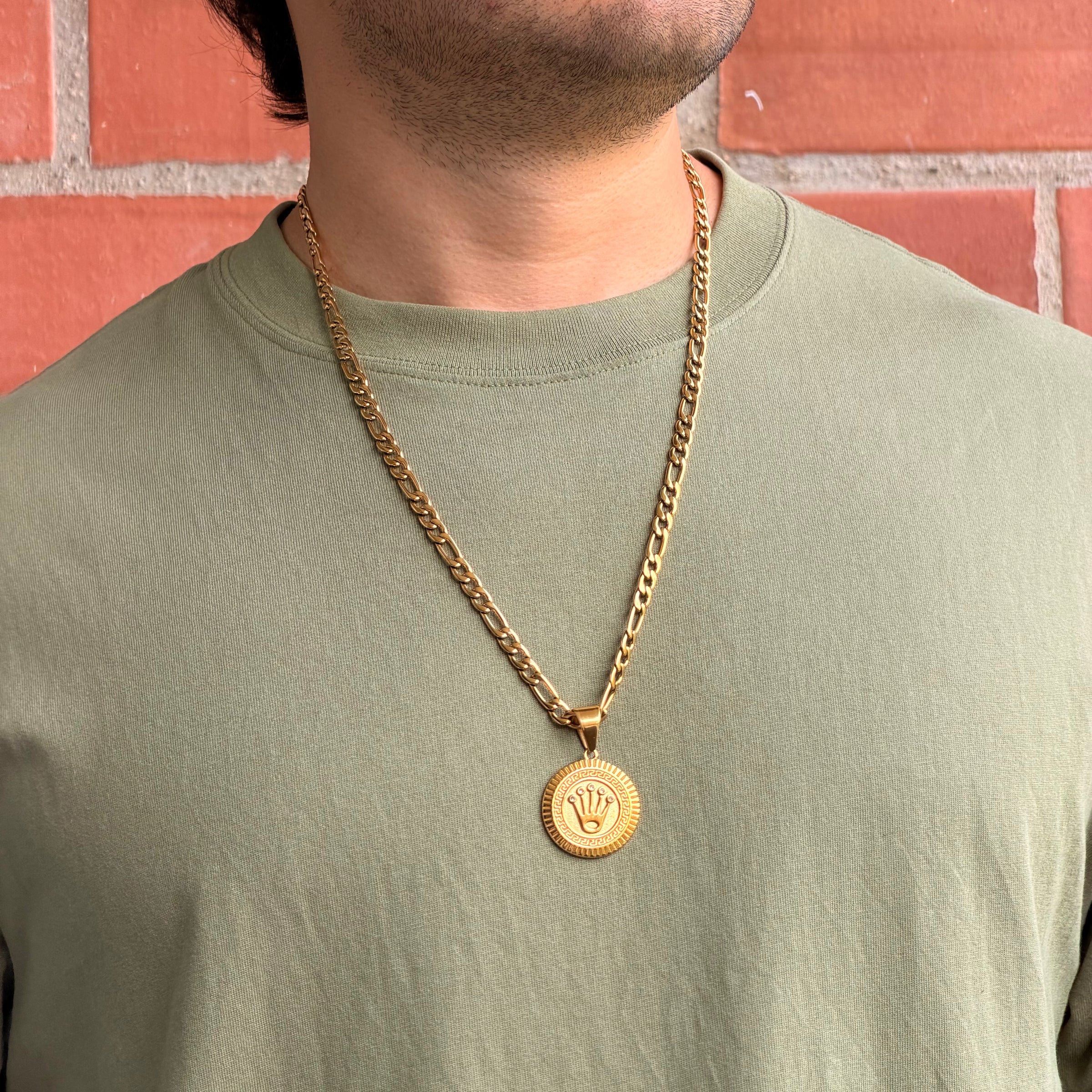 Collier Figaro 6mm + Pendentif Au Choix