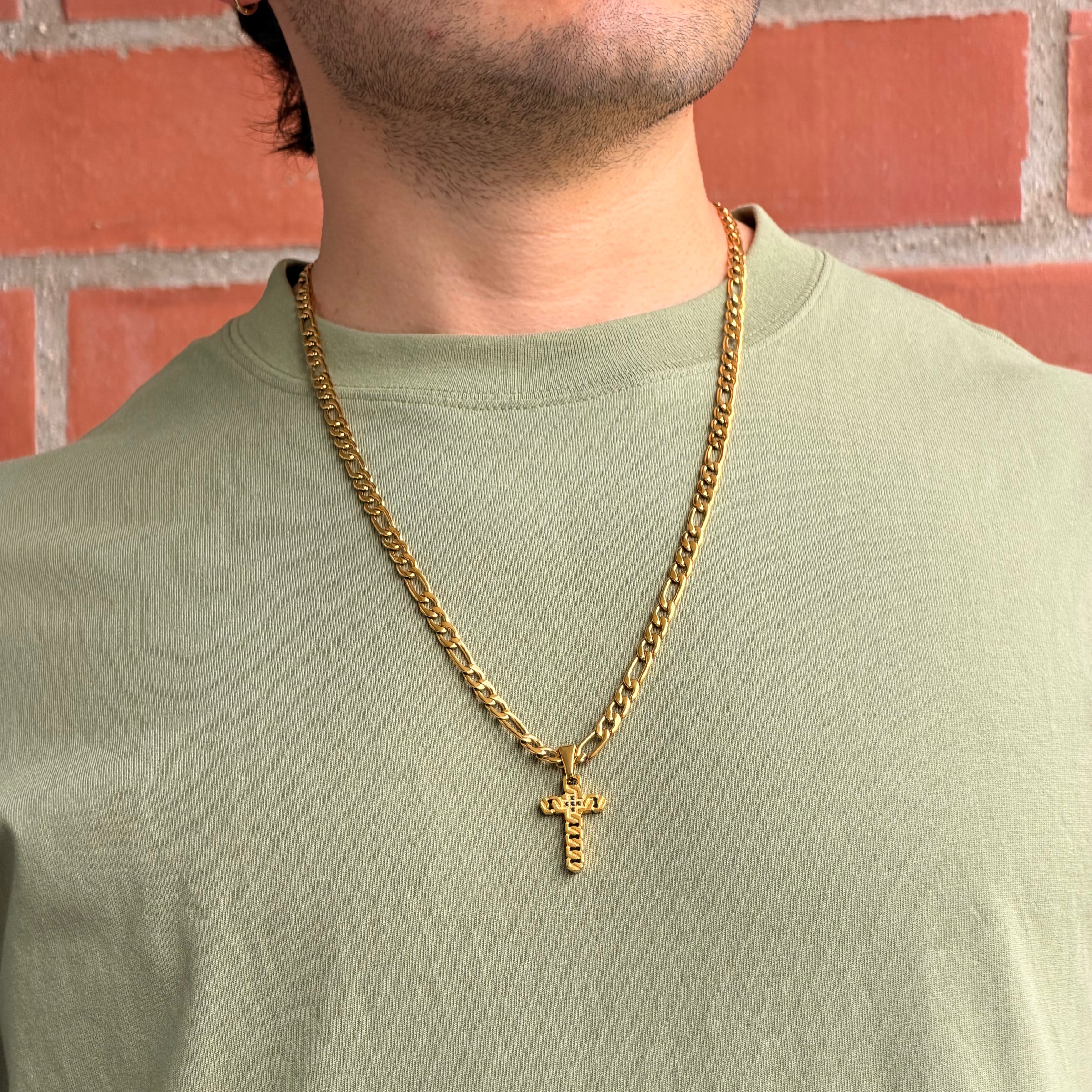 Collier Figaro 6mm + Pendentif Au Choix