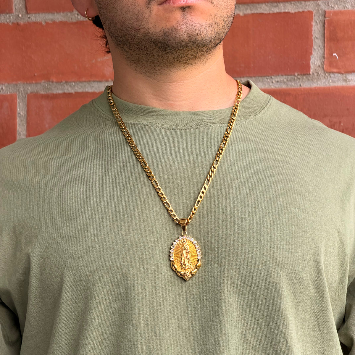 Collier Figaro 6mm + Pendentif Au Choix