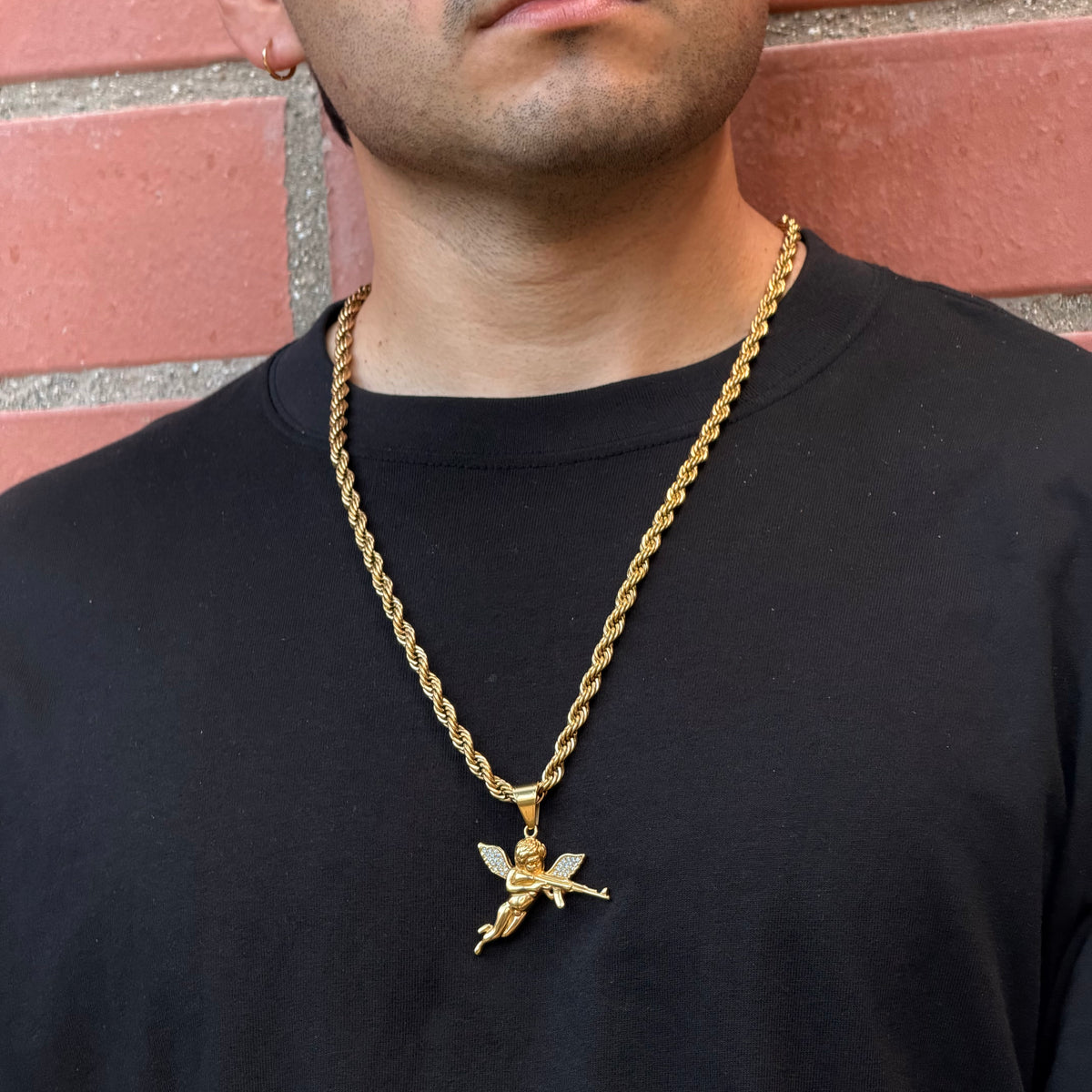 Collier Corde 6mm + Pendentif Au Choix