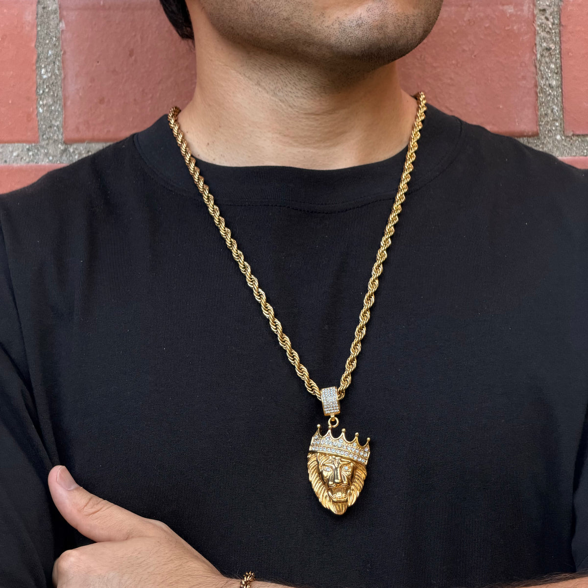 Collier Corde 6mm + Pendentif Au Choix
