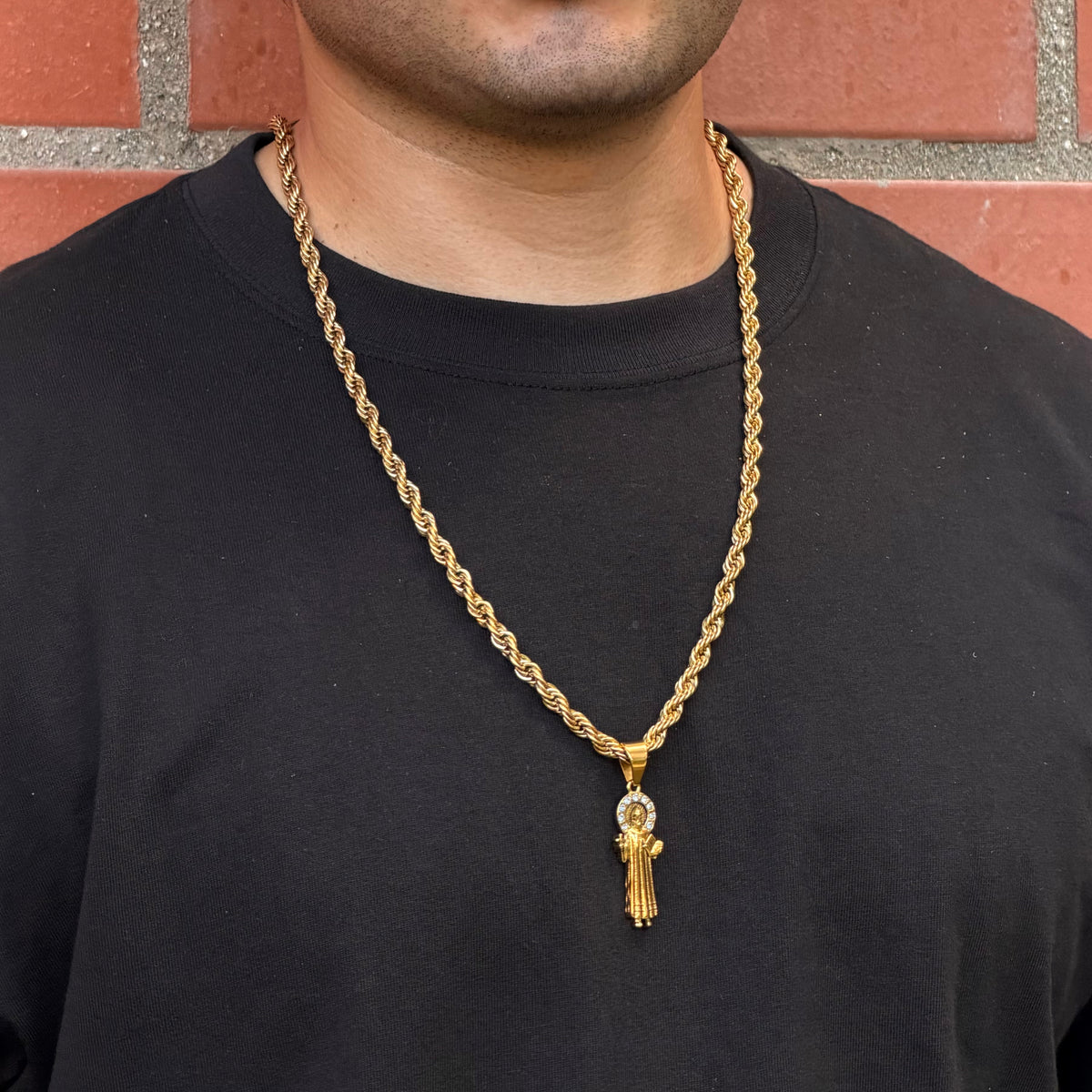 Collier Corde 6mm + Pendentif Au Choix