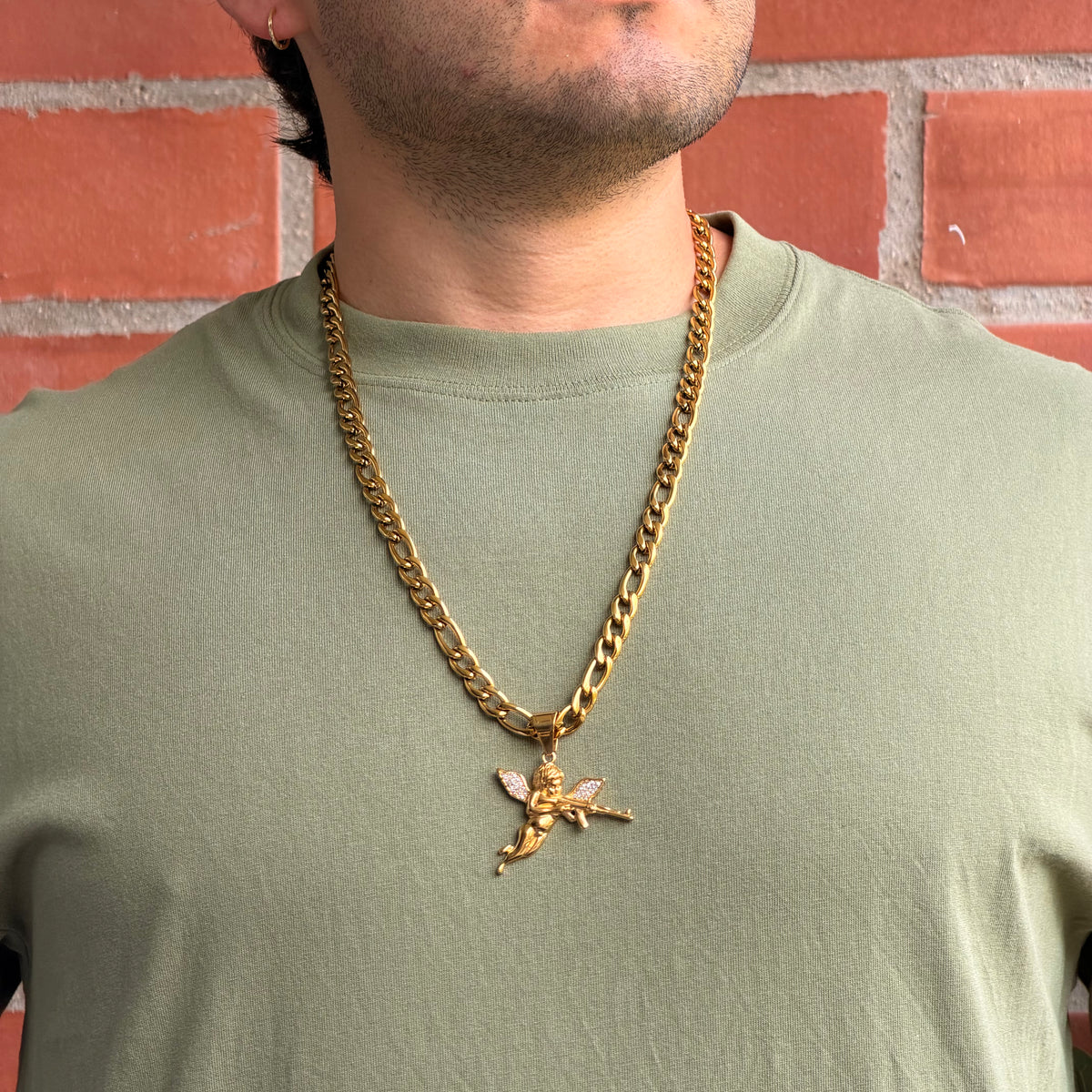 Collier Figaro 8mm + Pendentif Au Choix