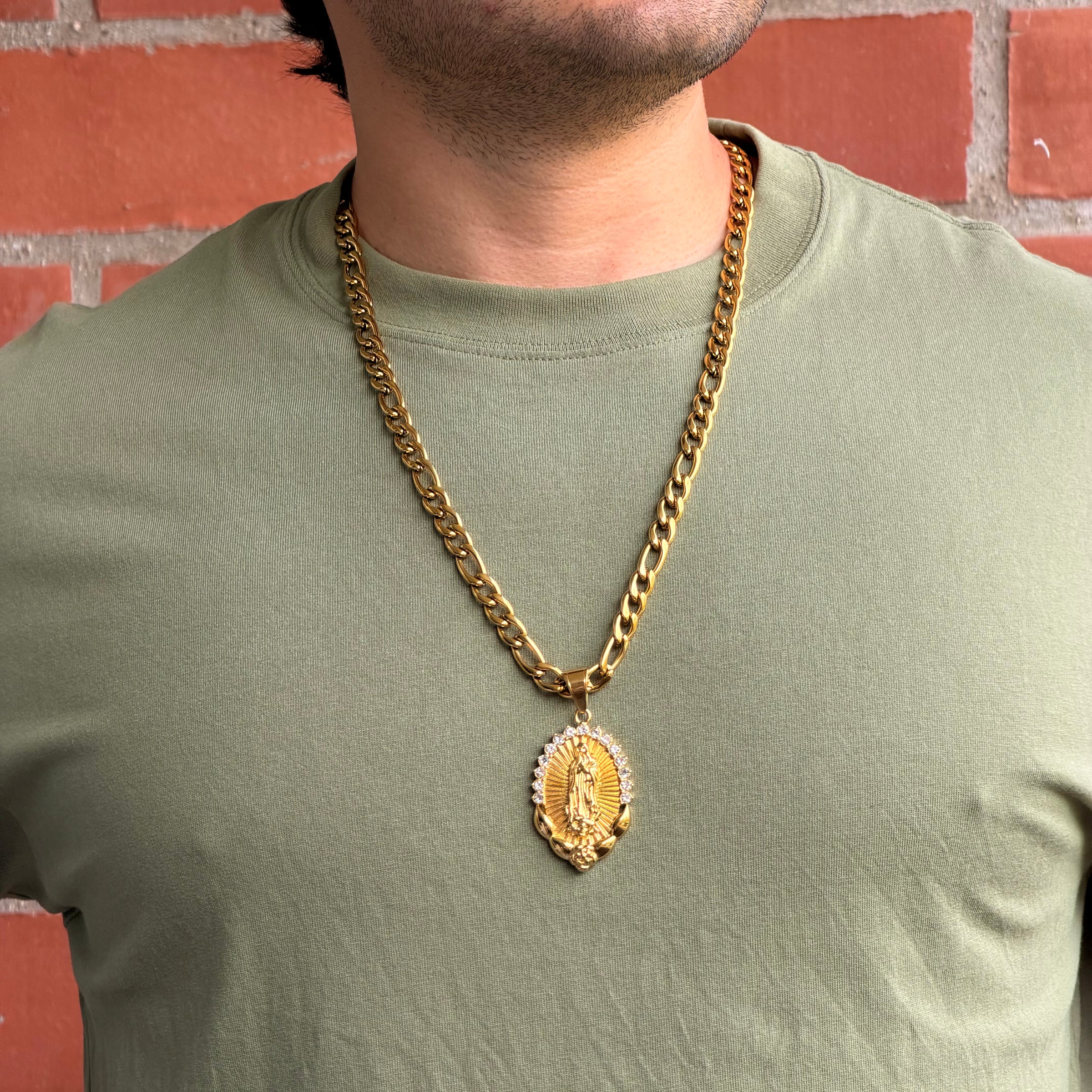 Collier Figaro 8mm + Pendentif Au Choix