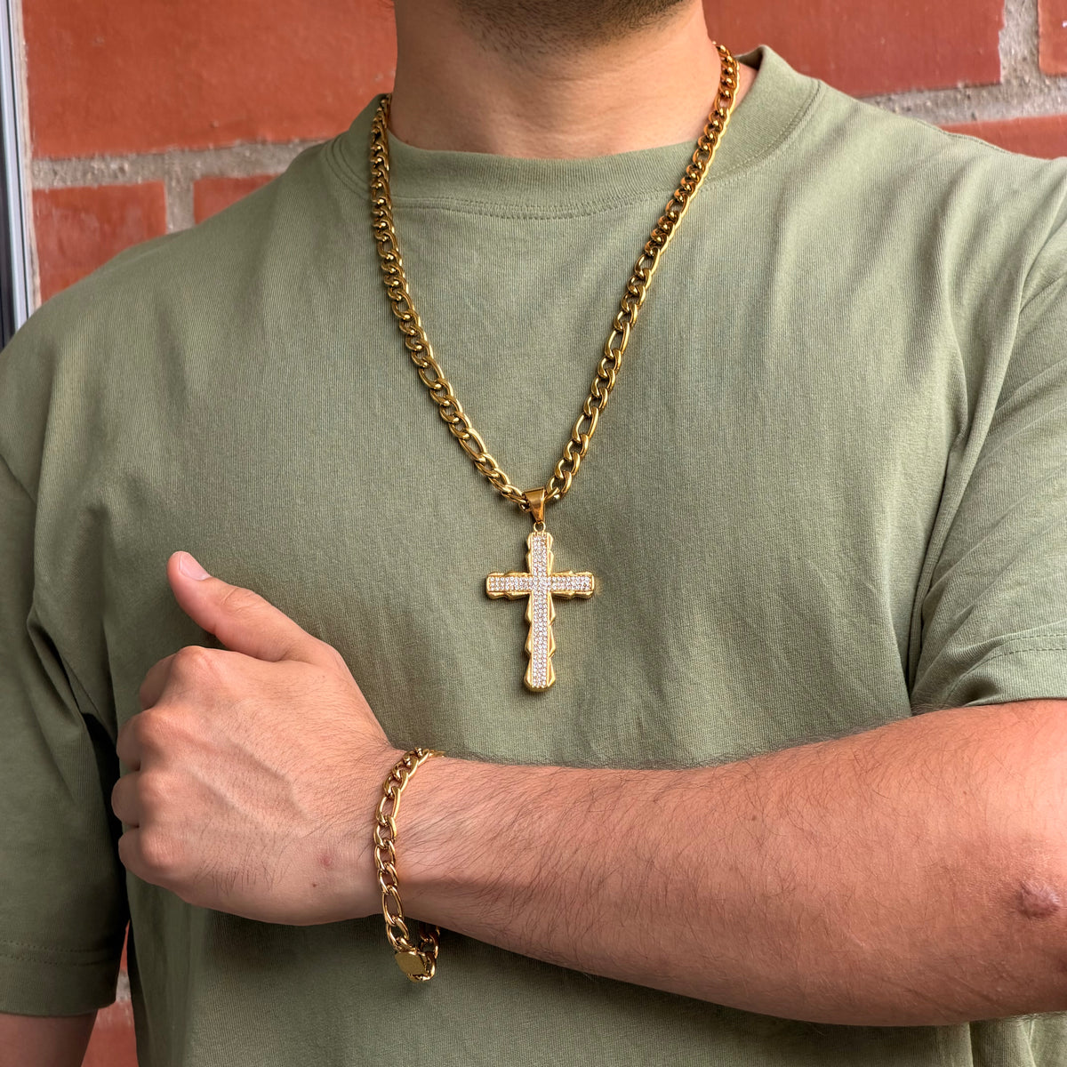 Ensemble Figaro 8mm + Pendentif Au Choix
