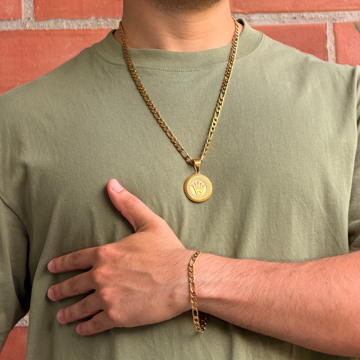 Ensemble Figaro 6mm + Pendentif Au Choix