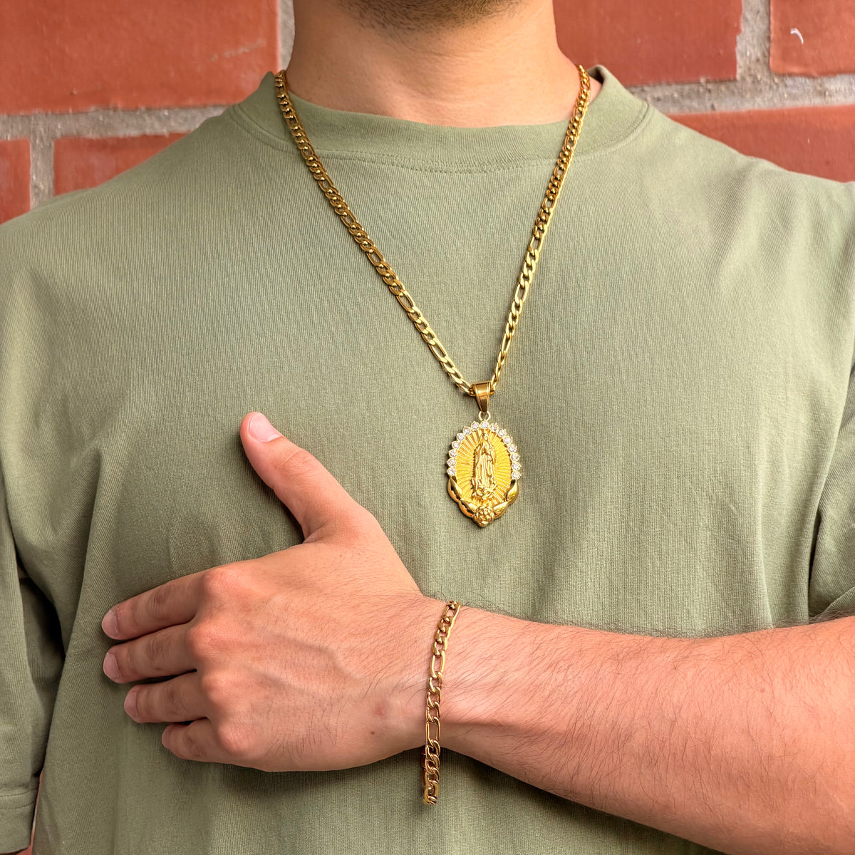 Ensemble Figaro 6mm + Pendentif Au Choix