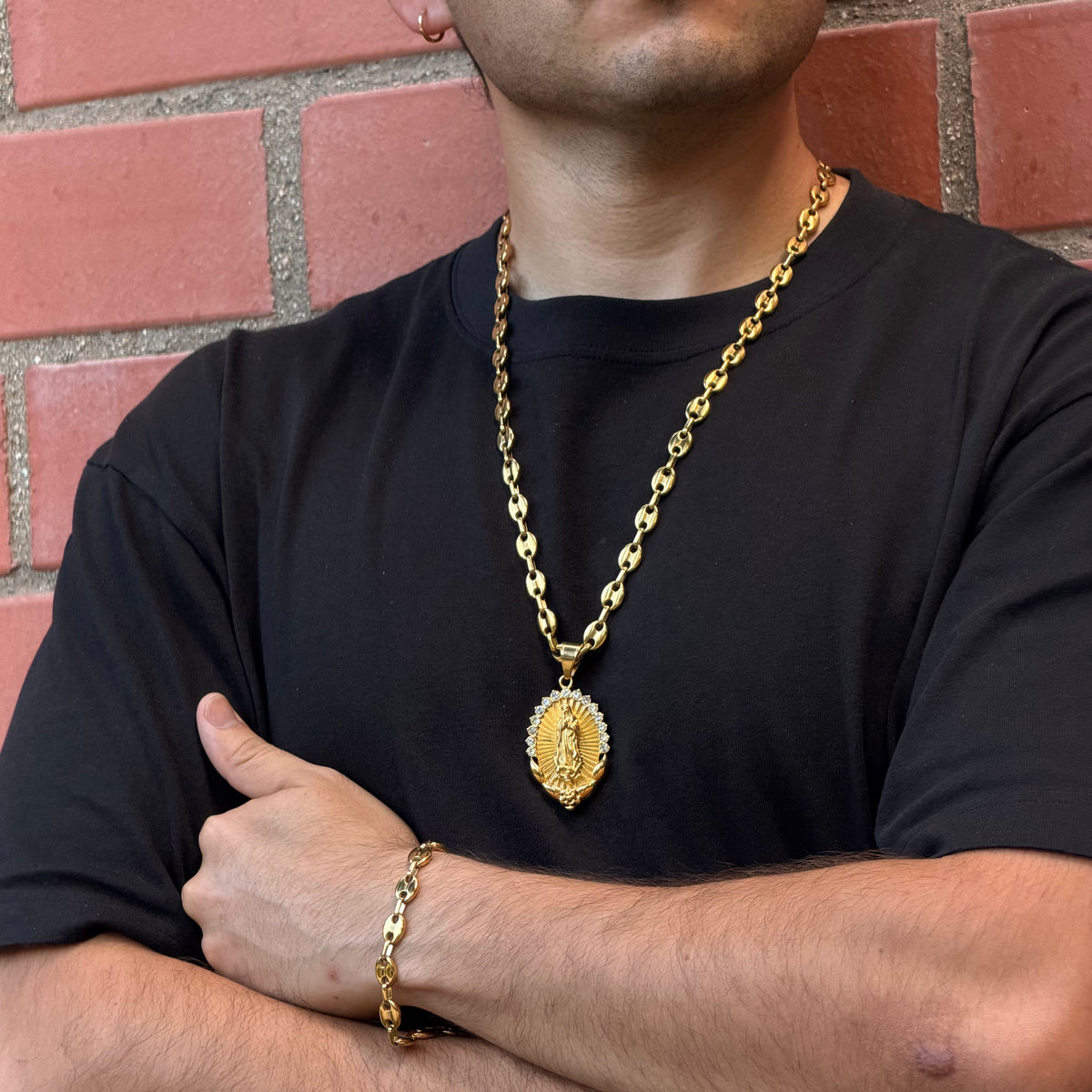 Ensemble Grain De Café 9mm + Pendentif Au Choix
