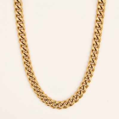CHAÎNE CUBAINE 9 MM + PENDENTIF