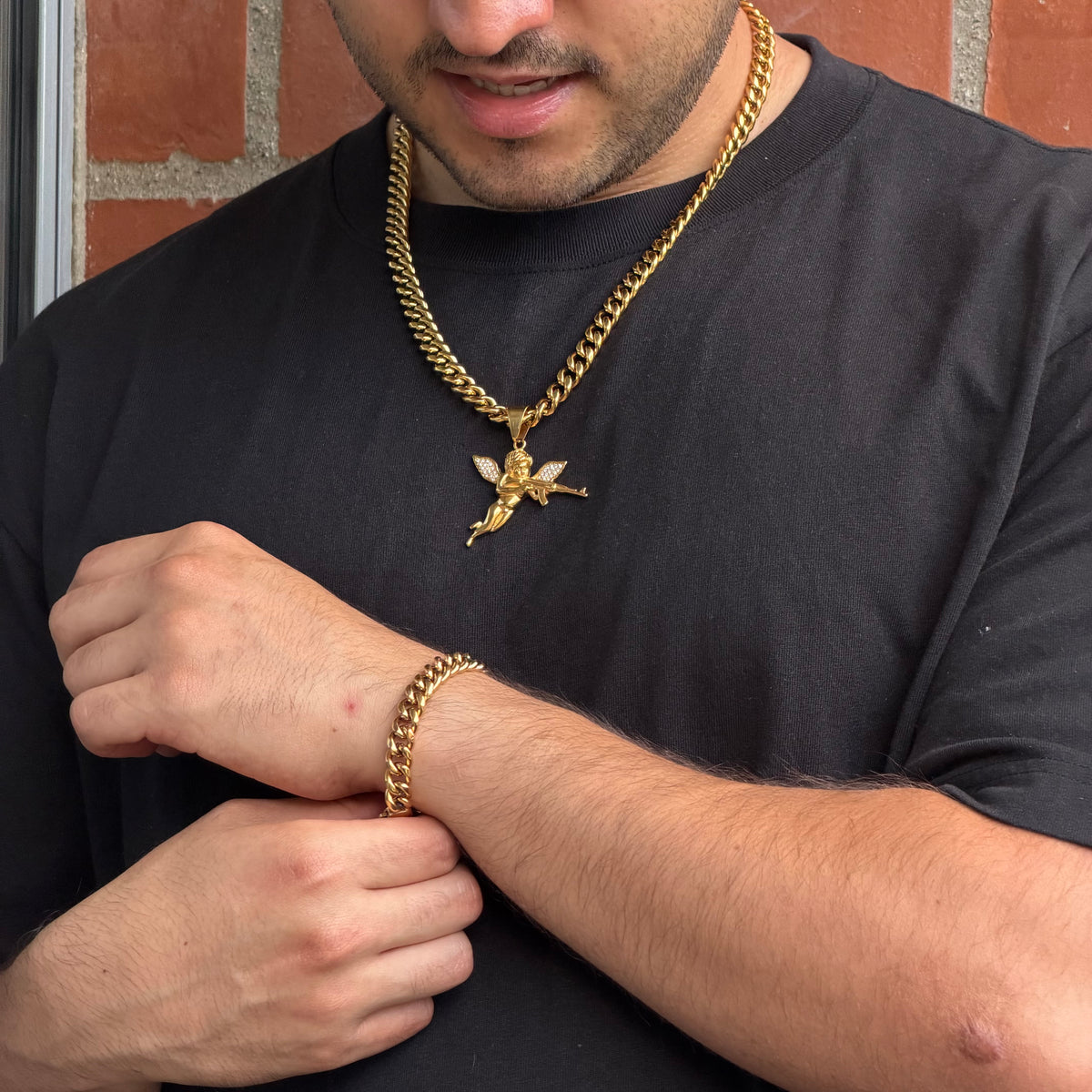 Ensemble Cubain 9mm + Pendentif Au Choix