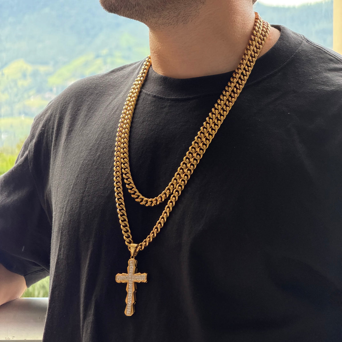 Collier Cubain 9mm + Pendentif Au Choix