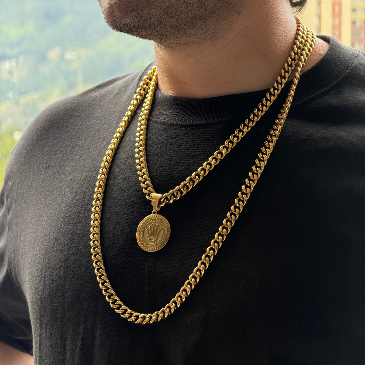 Collier Cubain 9mm + Pendentif Au Choix