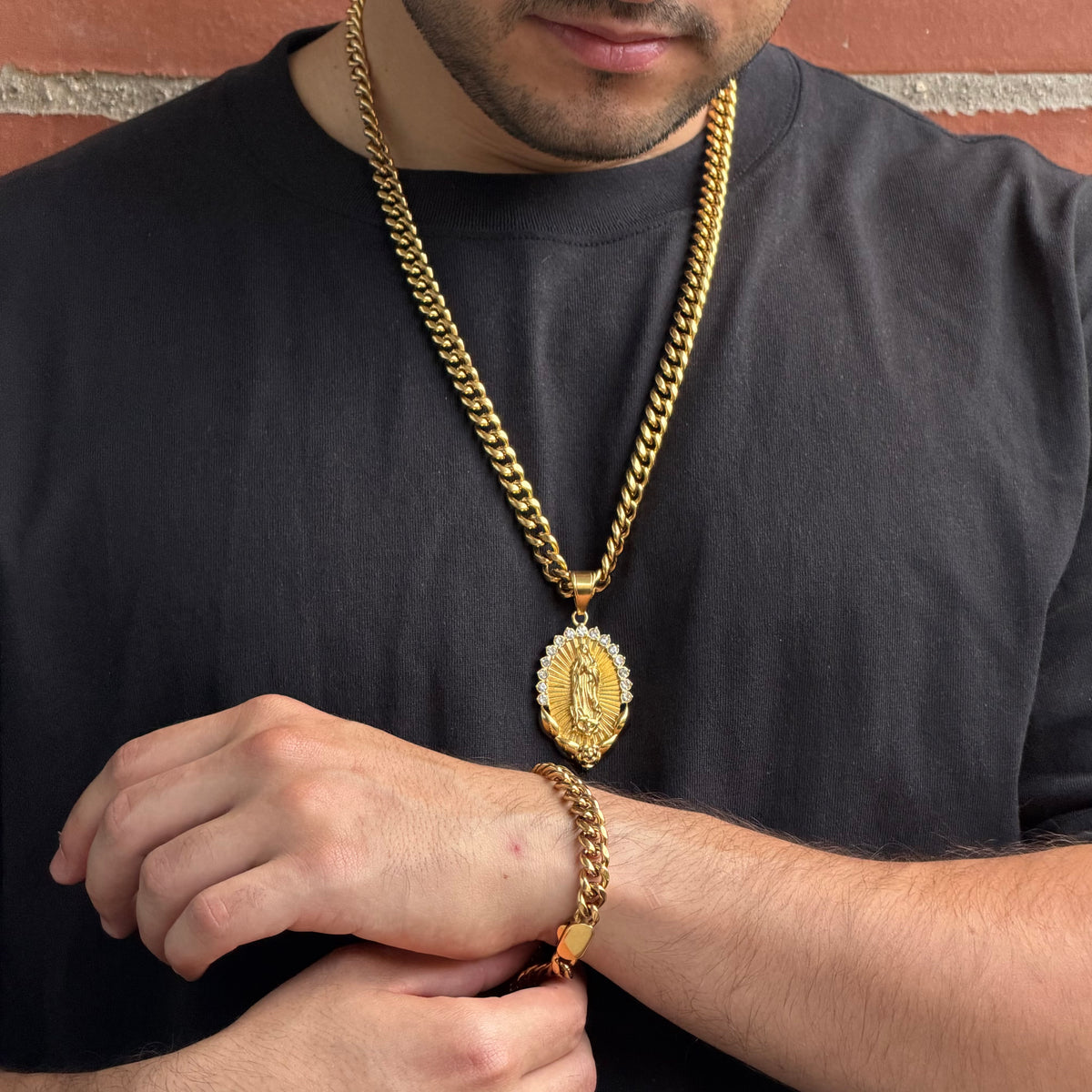 Ensemble Cubain 9mm + Pendentif Au Choix