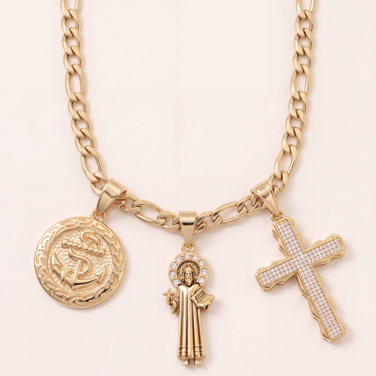 Collier Figaro 8mm + Pendentif Au Choix