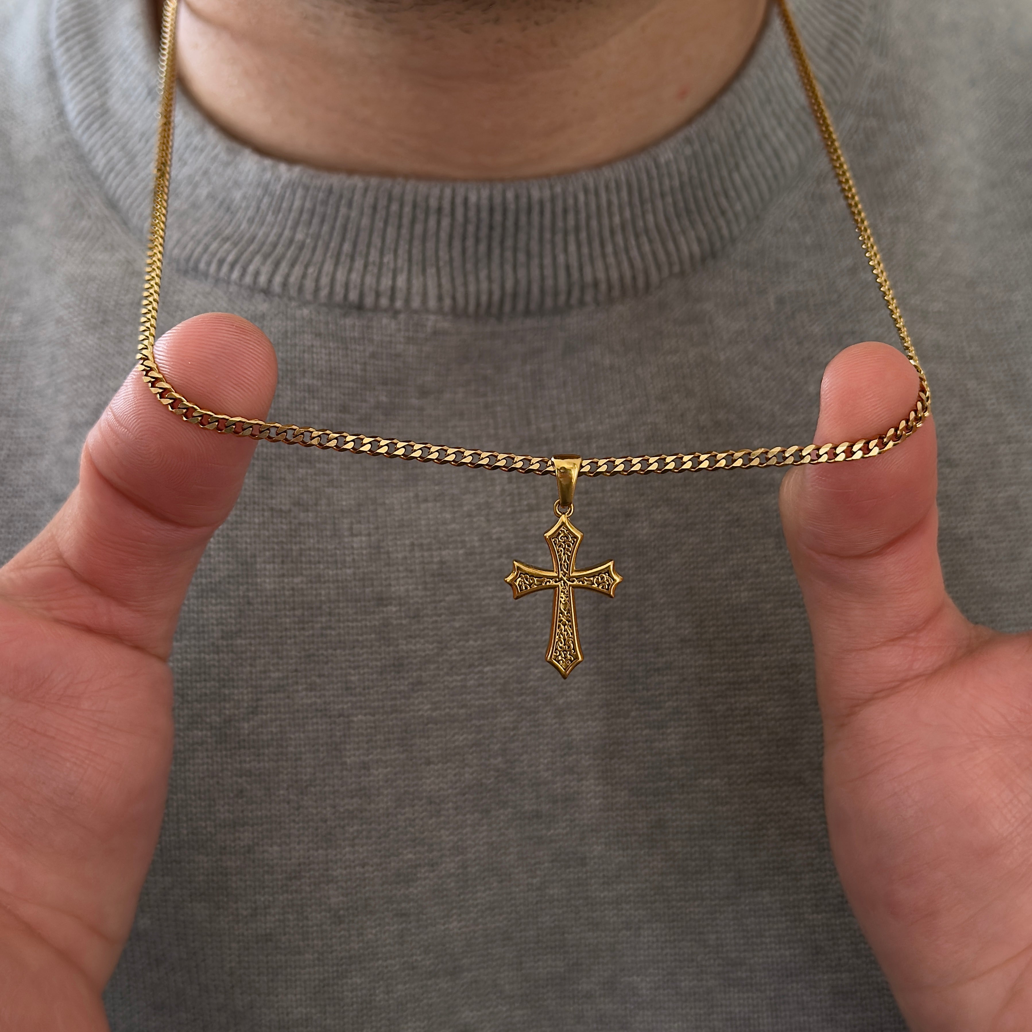 CHAÎNE CUBAINE 3mm + PENDENTIF AU CHOIX