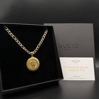 CHAÎNE FIGARO + PENDENTIF COURONNE