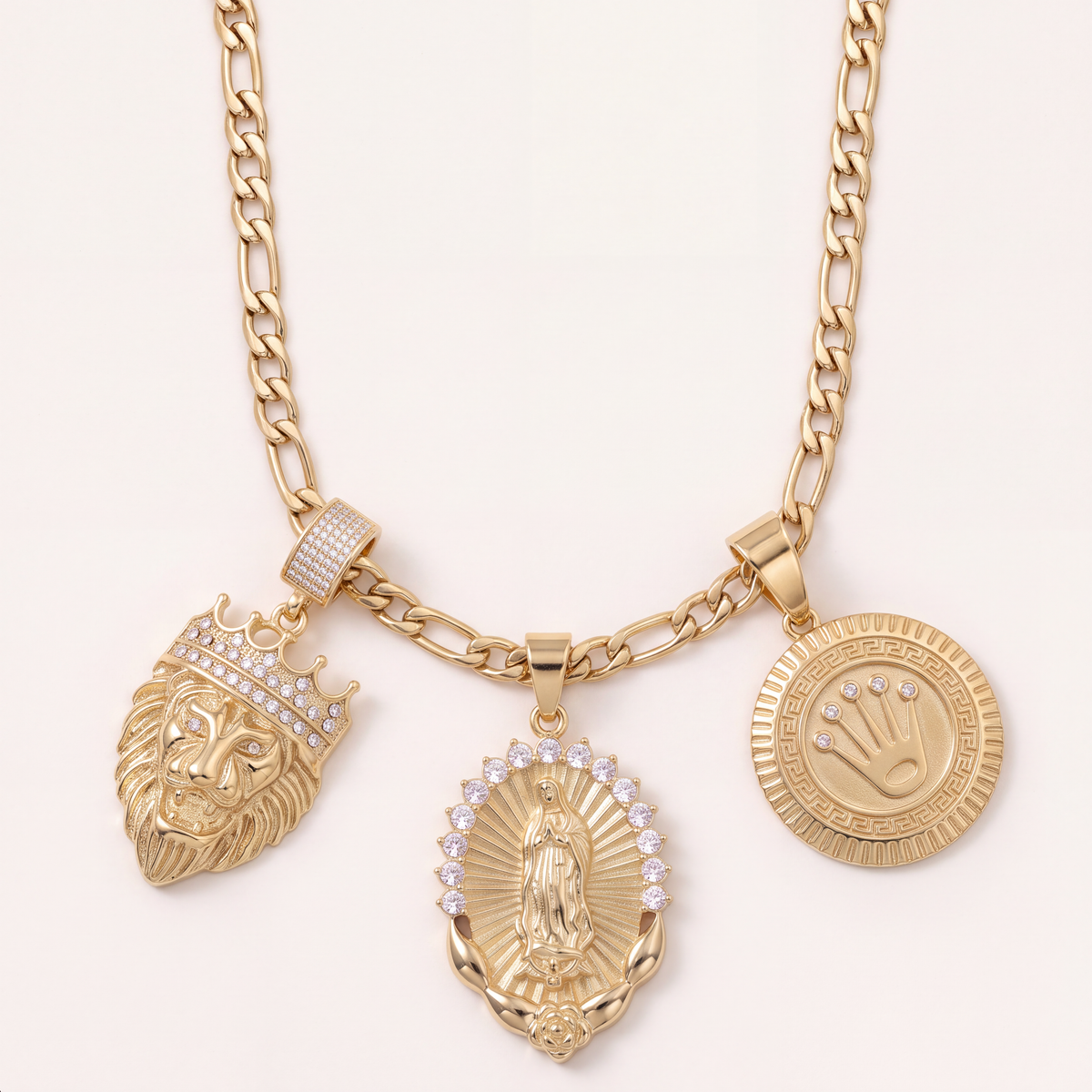 Collier Figaro 6mm + Pendentif Au Choix