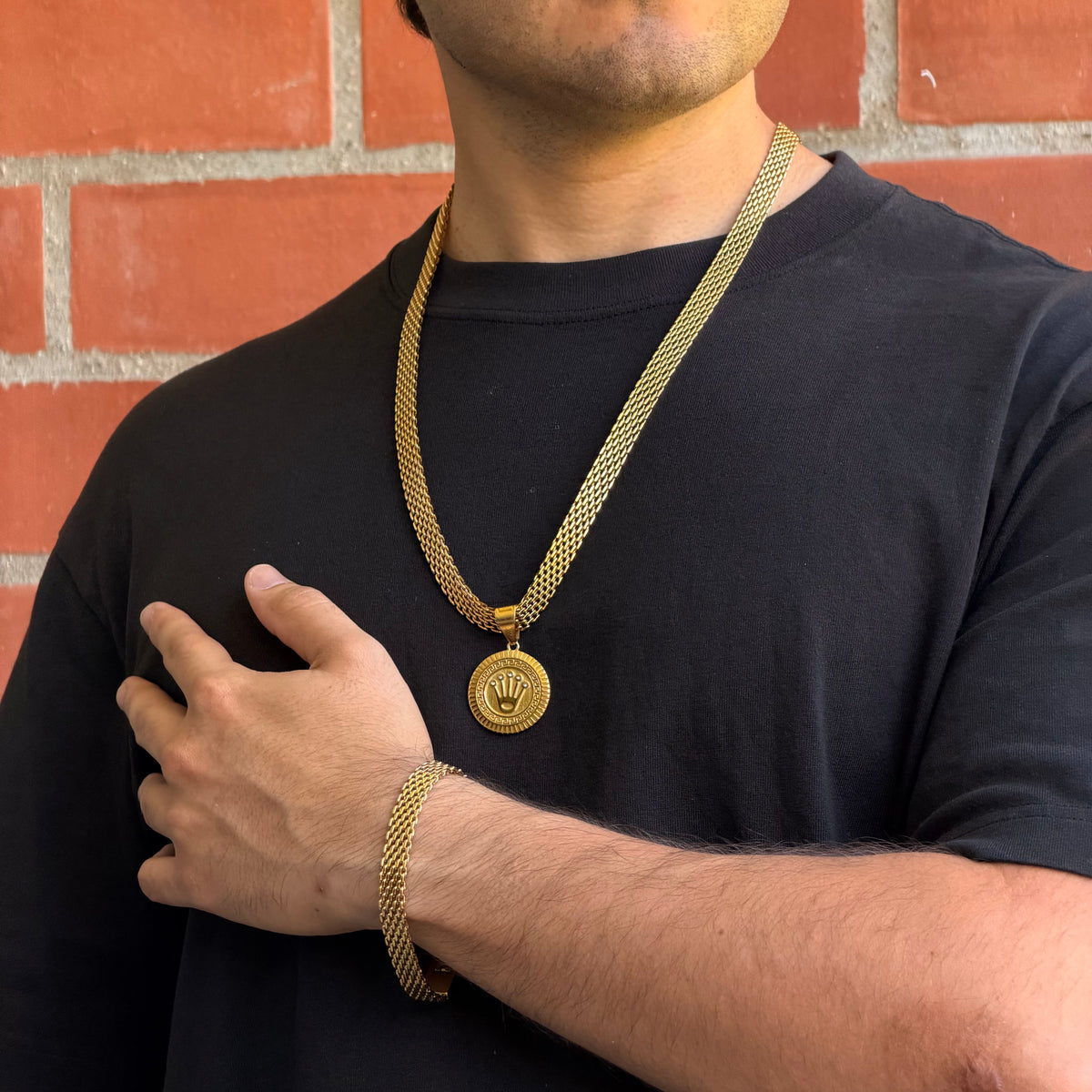 Ensemble Maille Royale 9mm + Pendentif Au Choix
