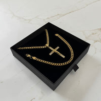 ENSEMBLE CUBAIN 6 MM + PENDENTIF CROIX CRISTO | ZIRCONS