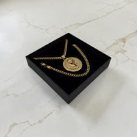 ENSEMBLE CUBAIN 6 MM + PENDENTIF LION | ZIRCONS