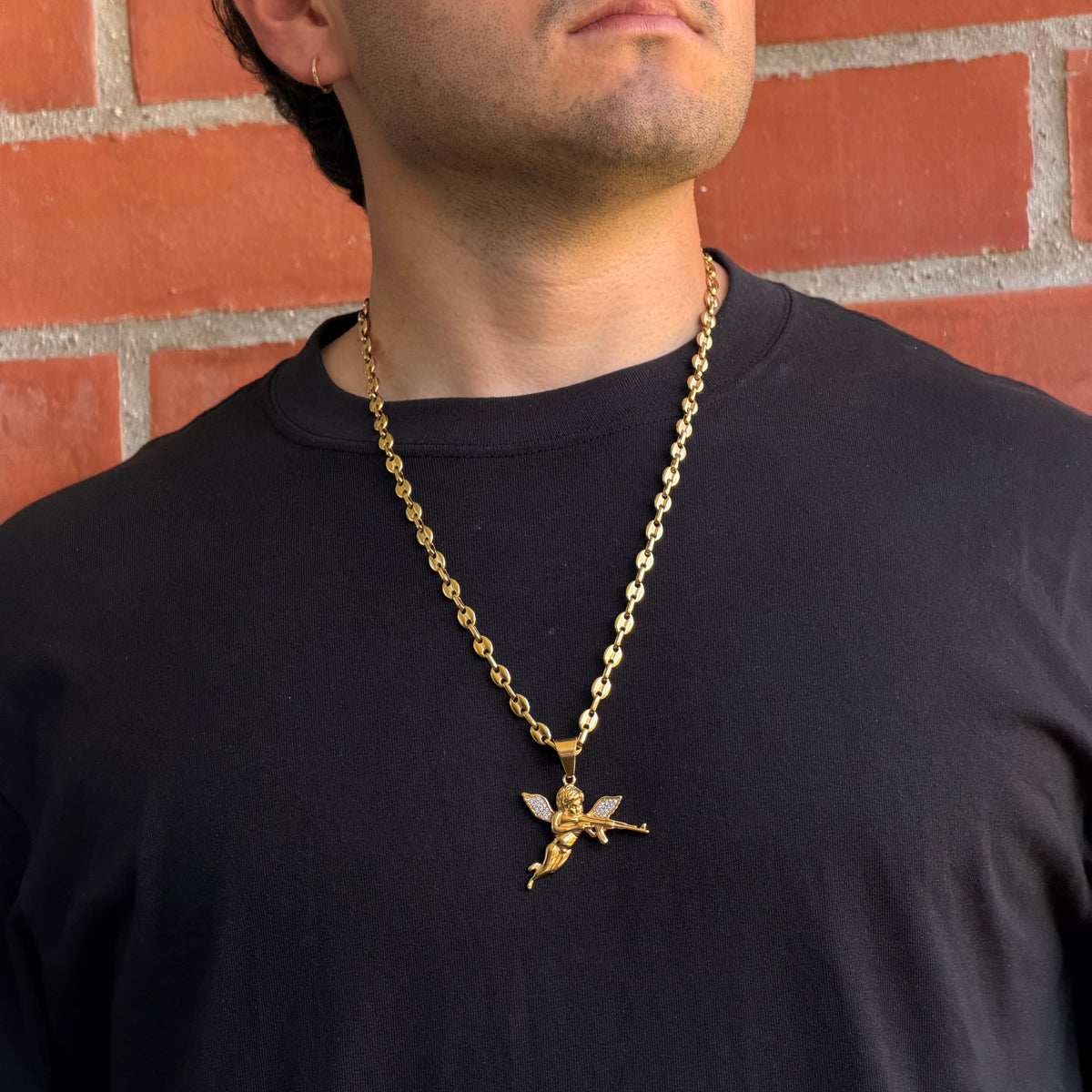 Collier Grain De Café 6mm + Pendentif Au Choix