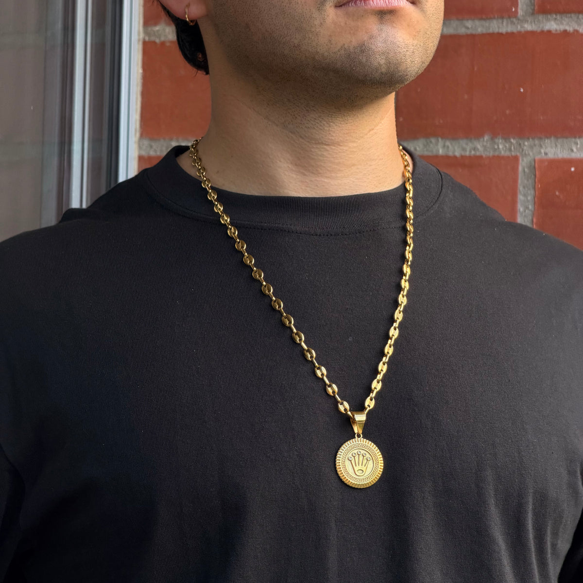 Collier Grain De Café 6mm + Pendentif Au Choix