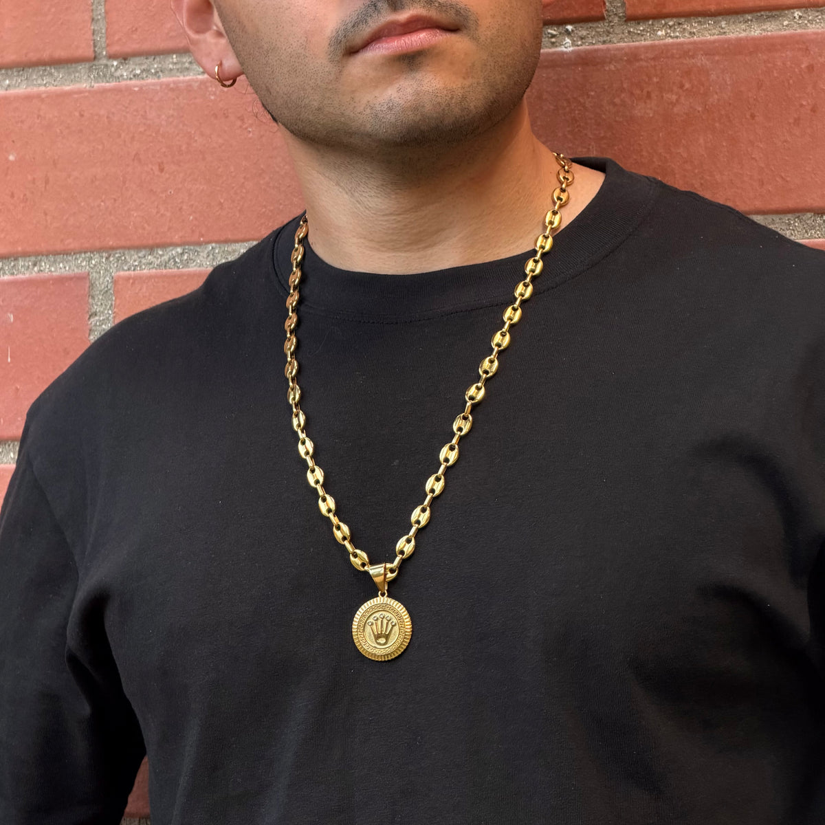 Collier Grain De Café 9mm + Pendentif Au Choix