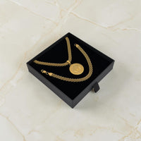 ENSEMBLE MAILLE ROYALE 6 MM + PENDENTIF COURONNE