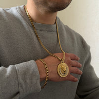 ENSEMBLE CUBAIN 6 MM + PENDENTIF LION | ZIRCONS