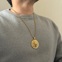 CHAÎNE MILITAIRE 3 MM + PENDENTIF LION | ZIRCONS