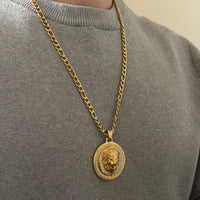 CHAÎNE FIGARO 6 MM + PENDENTIF LION | ZIRCONS