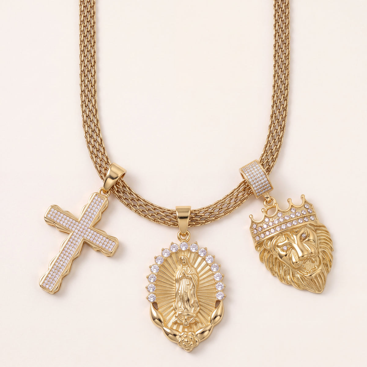 Collier Maille Royale 6mm + Pendentif Au Choix