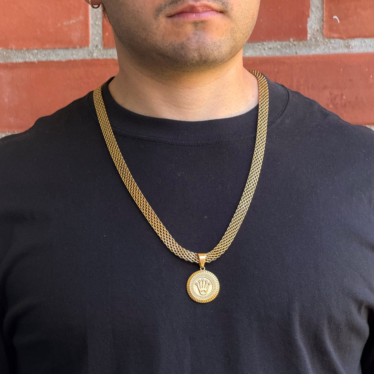 Collier Maille Royale 9mm + Pendentif Au Choix