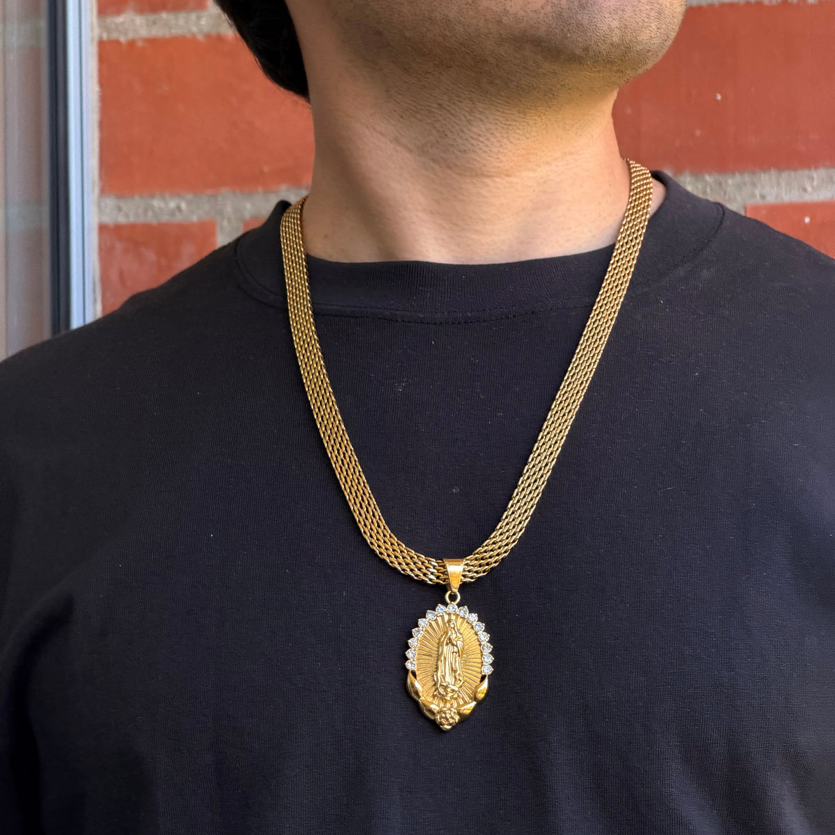 Pendentif Vierge Marie | Zircons