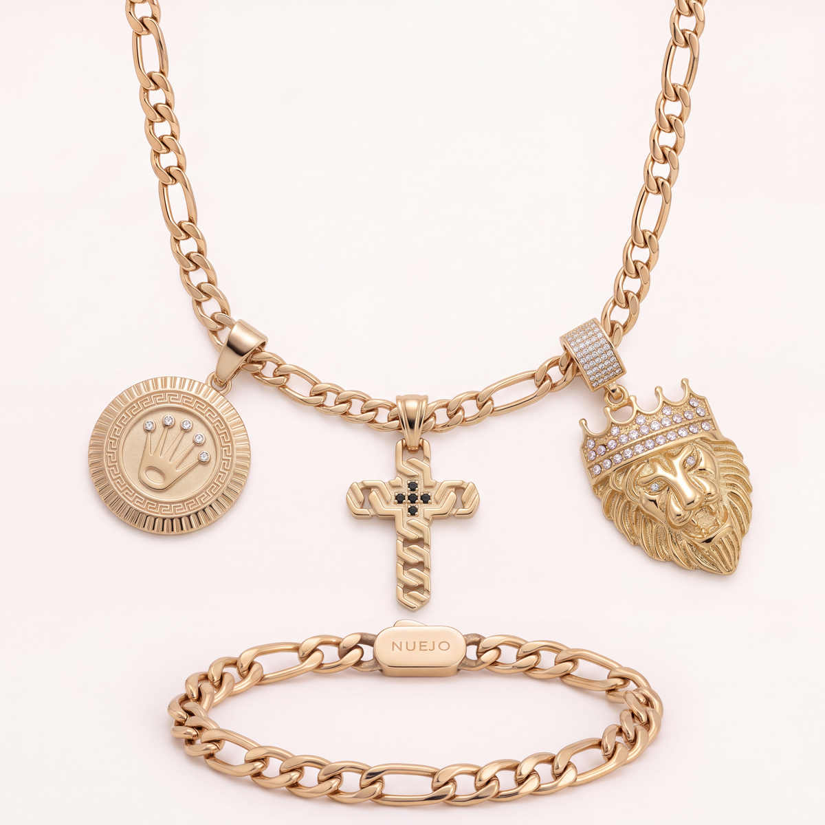 Ensemble Figaro 6mm + Pendentif Au Choix