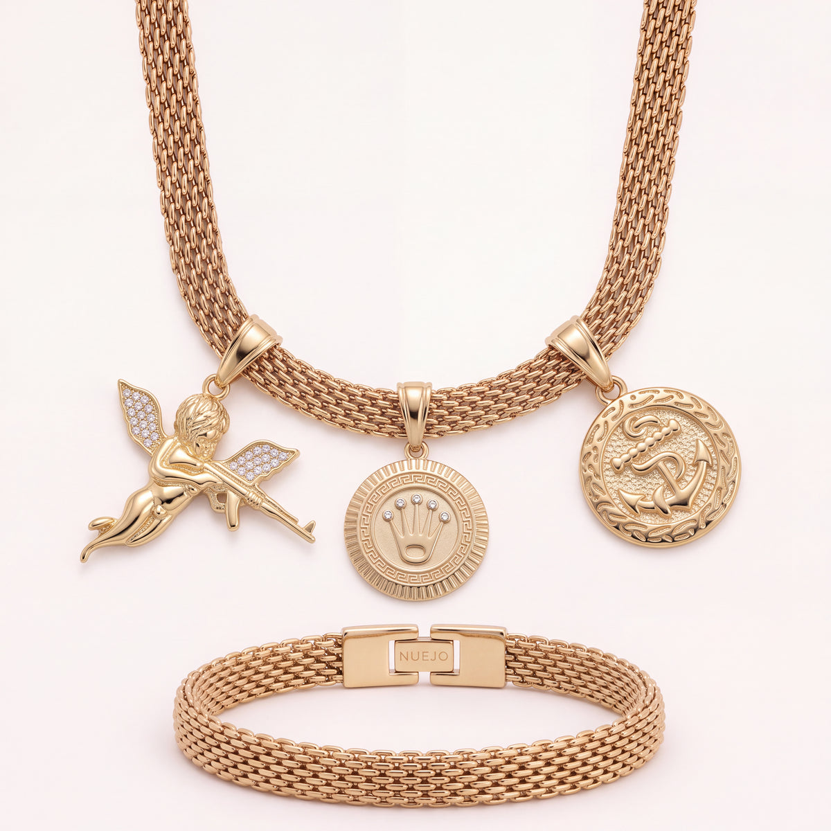 Ensemble Maille Royale 9mm + Pendentif Au Choix