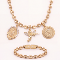 Ensemble Grain De Café 9mm + Pendentif Au Choix