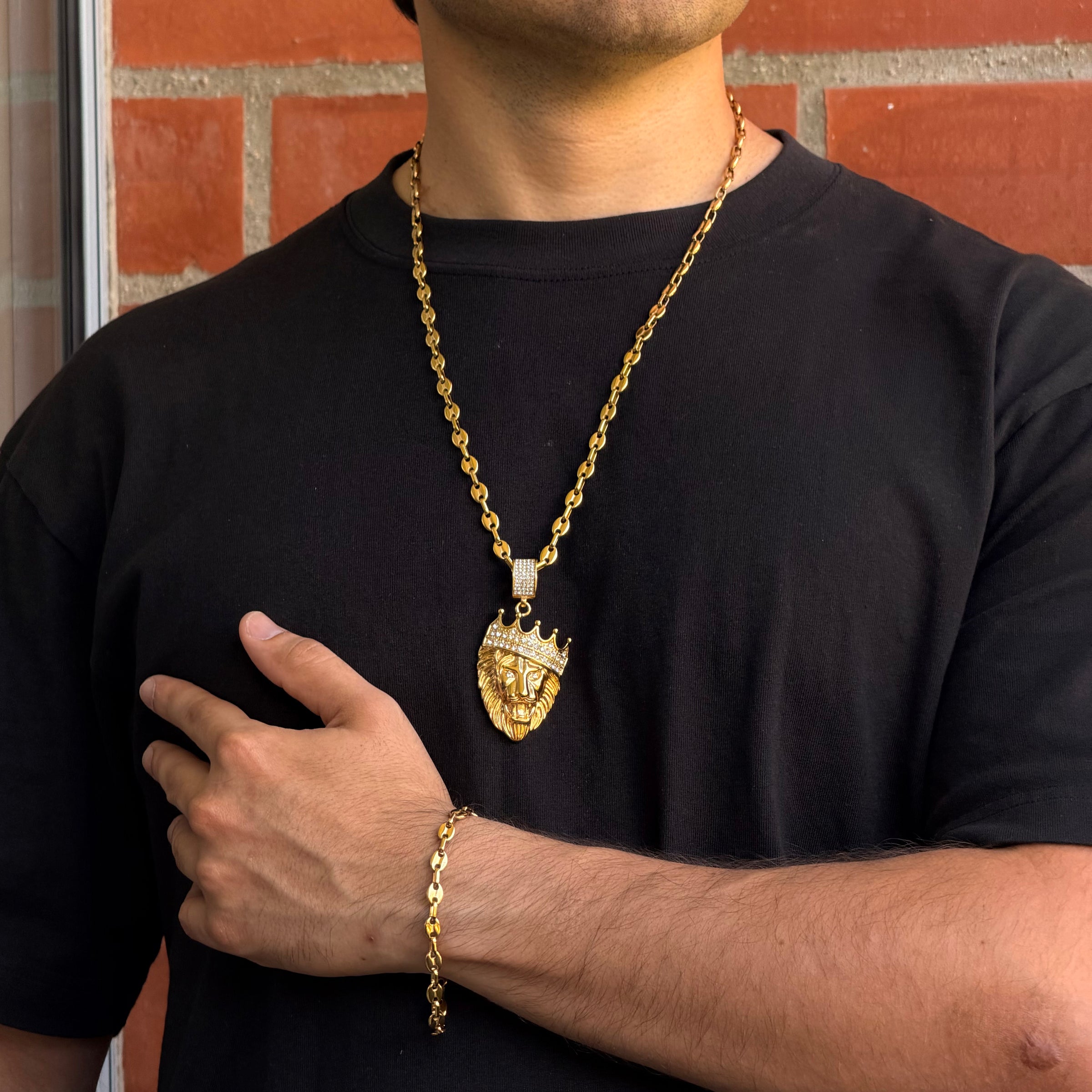 Ensemble Grain De Café 6mm + Pendentif Au Choix