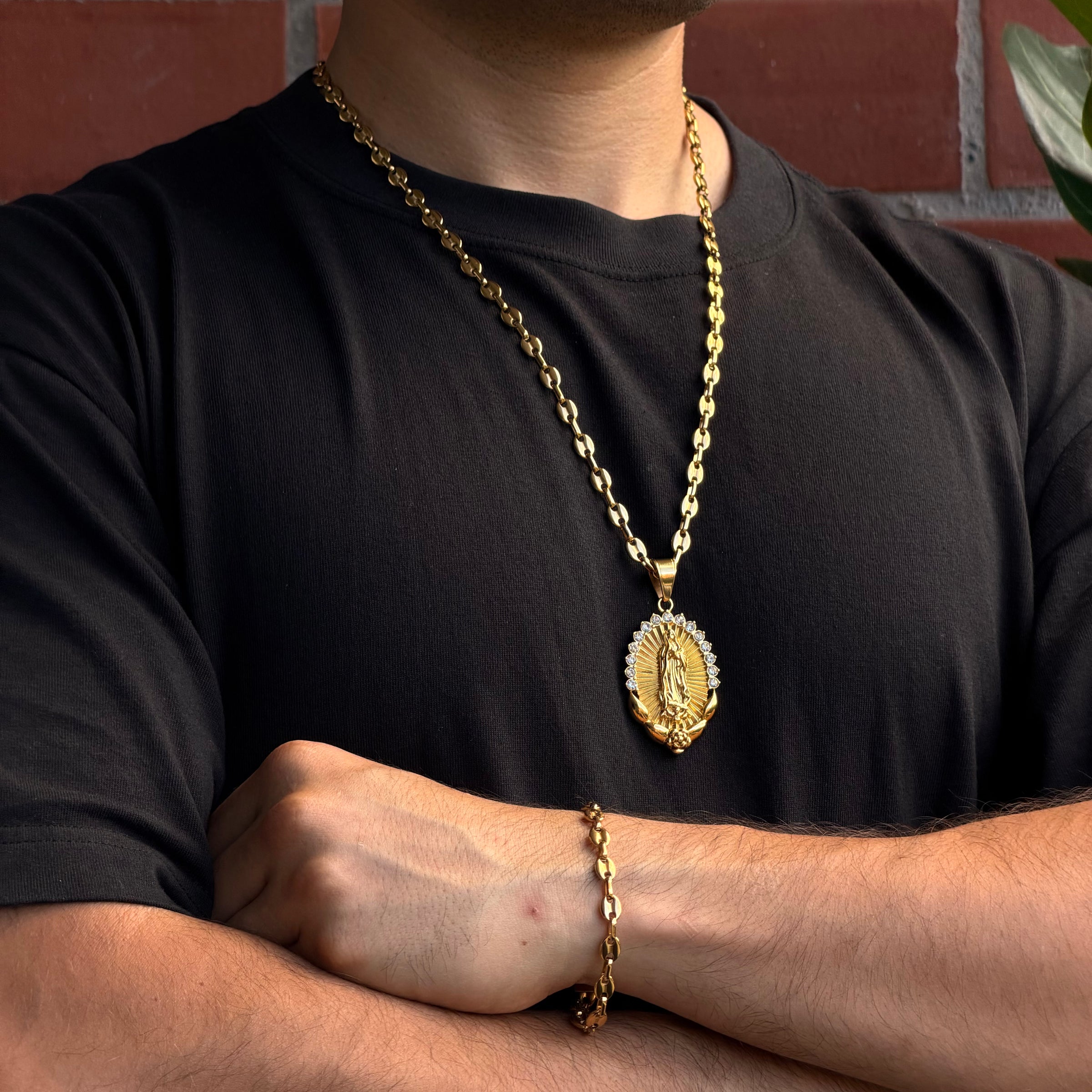 Ensemble Grain De Café 6mm + Pendentif Au Choix