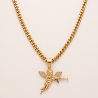 Chaîne Cubaine 6 mm + pendentif Ange
