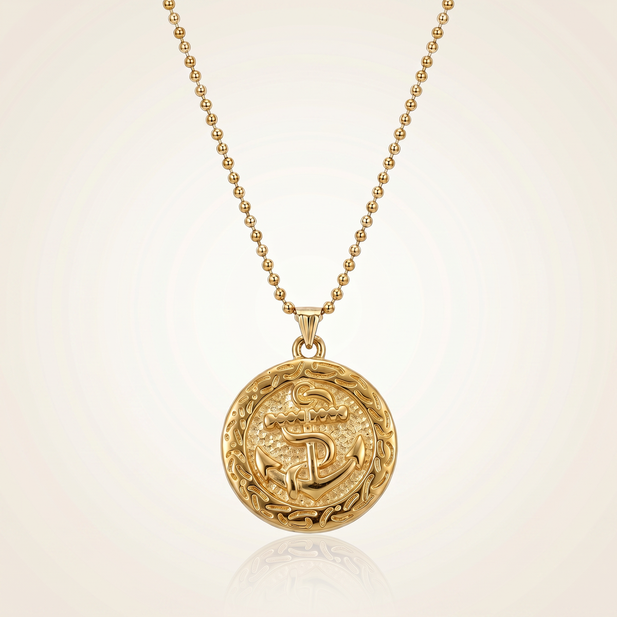 CHAÎNE MILITAIRE + PENDENTIF ANCRE