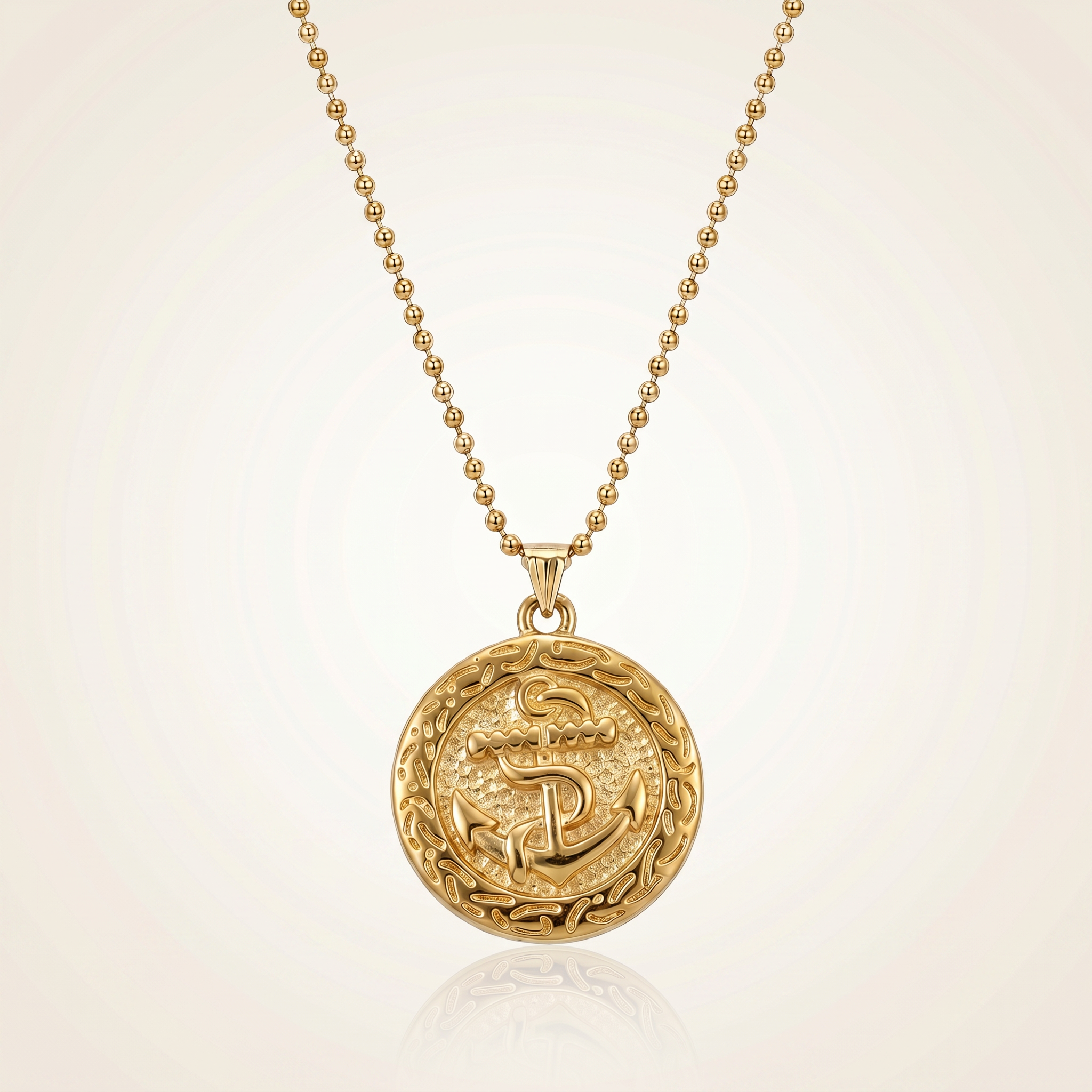 CHAÎNE MILITAIRE + PENDENTIF ANCRE