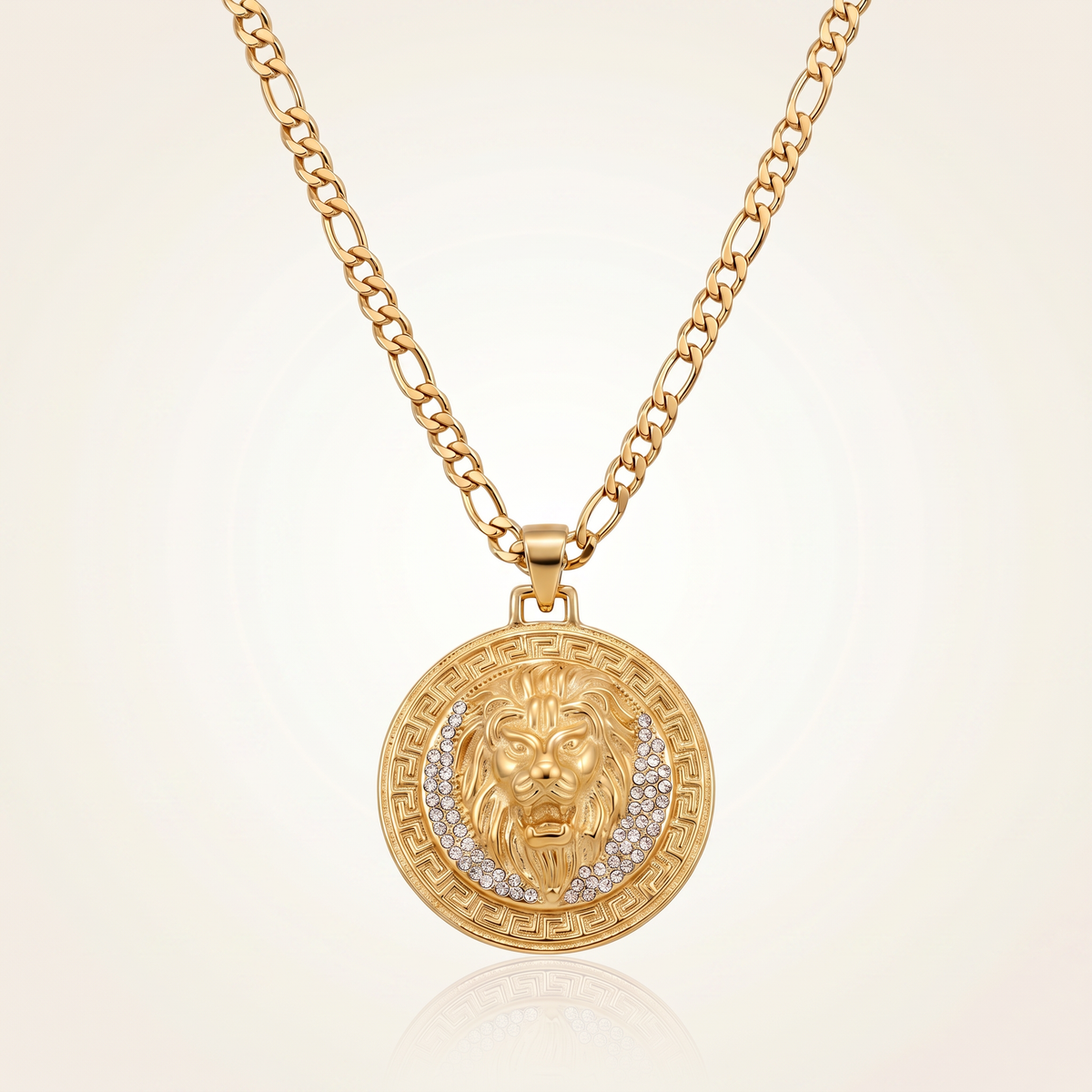 CHAÎNE FIGARO 6 MM + PENDENTIF LION | ZIRCONS