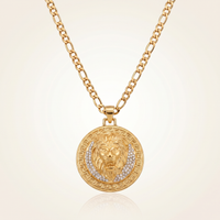 CHAÎNE FIGARO 6 MM + PENDENTIF LION | ZIRCONS