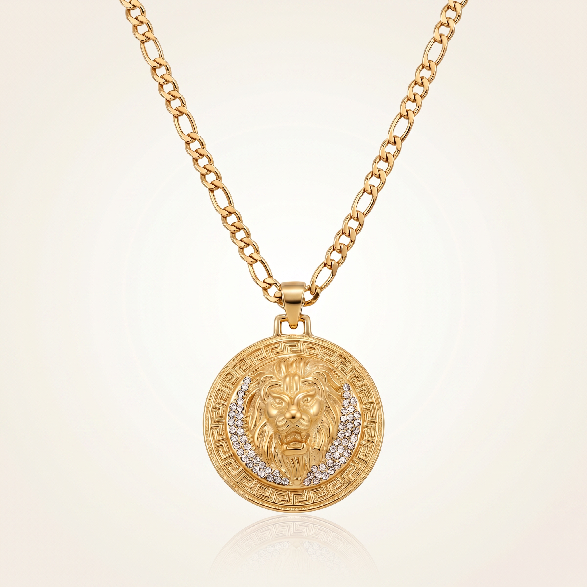 CHAÎNE FIGARO 6 MM + PENDENTIF LION | ZIRCONS